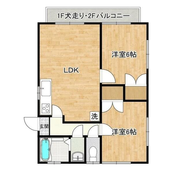 ハイツ三貴 103｜山梨県富士吉田市下吉田東３丁目(賃貸アパート2LDK・1階・52.17㎡)の写真 その2