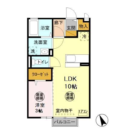 ヴェル・ミーティア 202｜茨城県日立市東成沢町３丁目(賃貸アパート1LDK・2階・33.39㎡)の写真 その2