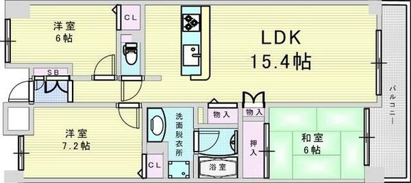 グランアークス千里山｜大阪府吹田市千里山虹が丘(賃貸マンション3LDK・2階・76.74㎡)の写真 その2