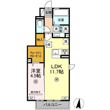 仮）Ｄ－ｒｏｏｍ横手３丁目　Ａ棟 A101｜熊本県熊本市中央区横手３丁目(賃貸アパート1LDK・1階・41.94㎡)の写真 その2