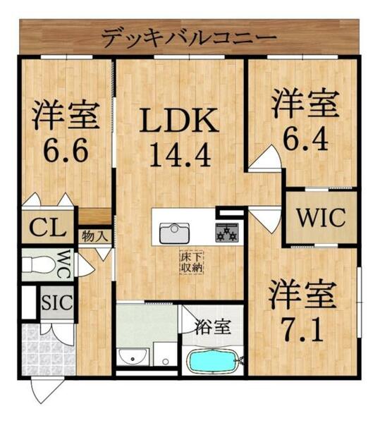 ＤｒｅａｍｉｏＩＩ｜奈良県橿原市地黄町(賃貸マンション3LDK・1階・77.46㎡)の写真 その2