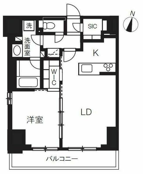 千葉県千葉市中央区新町(賃貸マンション1LDK・13階・52.80㎡)の写真 その2