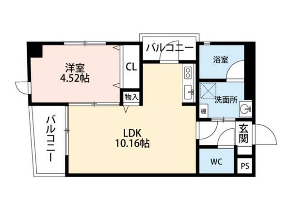 福岡県北九州市小倉南区下曽根１丁目(賃貸マンション1LDK・4階・36.28㎡)の写真 その2