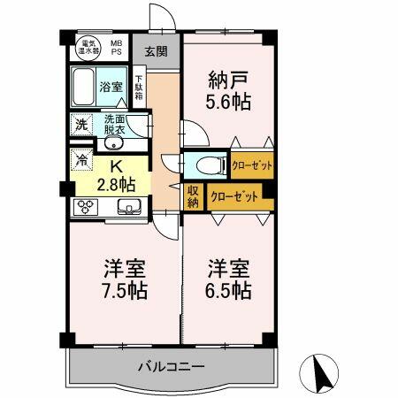 モ・ルラン 102｜神奈川県川崎市中原区井田２丁目(賃貸マンション2K・1階・54.90㎡)の写真 その2