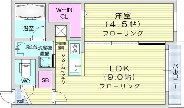 北海道札幌市白石区菊水三条４丁目(賃貸マンション1LDK・5階・33.52㎡)の写真 その2