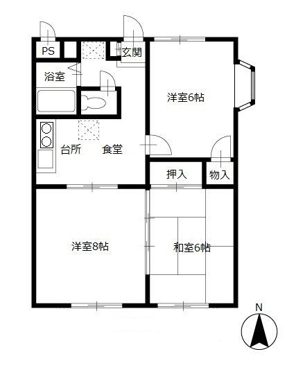 アメニティＦＭ　Ｂ棟 B103｜神奈川県川崎市中原区下小田中３丁目(賃貸マンション3K・1階・54.81㎡)の写真 その2