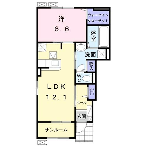 ノース　ガーデン　Ａ 101｜福島県いわき市平北白土字穂積(賃貸アパート1LDK・1階・52.38㎡)の写真 その2