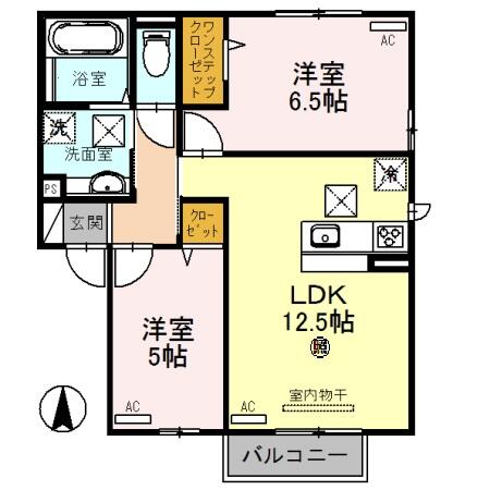 Ｄ－ｒｏｏｍアールヒルズ 106｜和歌山県岩出市桜台(賃貸アパート2LDK・1階・55.44㎡)の写真 その2