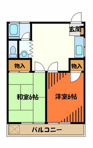 沼野ハイツ 101｜東京都多摩市和田(賃貸アパート2DK・1階・39.75㎡)の写真 その2