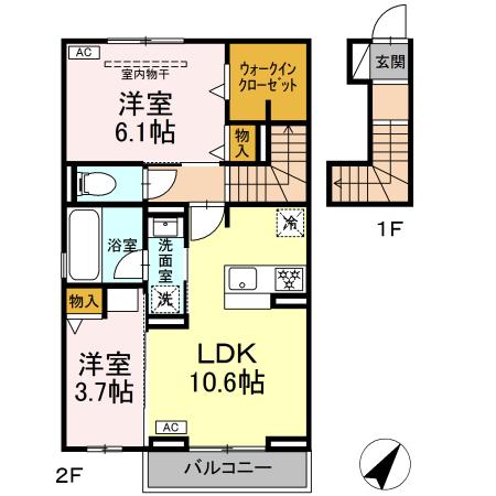 エモシオンⅡ 201｜静岡県静岡市駿河区西島(賃貸アパート2LDK・2階・54.88㎡)の写真 その1