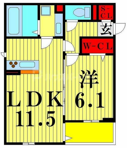 アリエム 305｜東京都足立区六月２丁目(賃貸アパート1LDK・3階・42.63㎡)の写真 その2