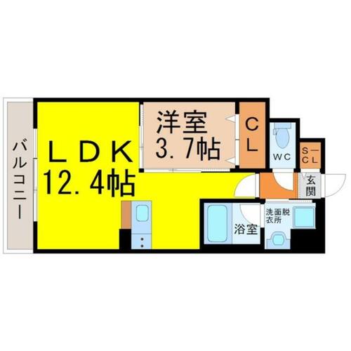 愛知県名古屋市中区新栄２丁目（マンション）の賃貸物件の間取り