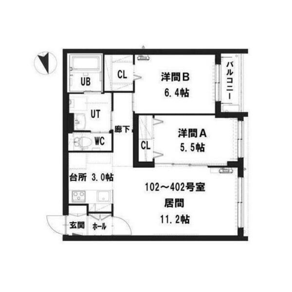 グランメール・シャリテ 402｜北海道札幌市豊平区中の島二条１０丁目(賃貸マンション2LDK・4階・61.94㎡)の写真 その1
