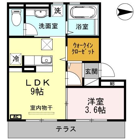 グランツェーレ 105｜佐賀県佐賀市松原４丁目(賃貸アパート1LDK・1階・35.00㎡)の写真 その2