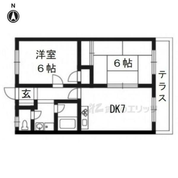 京都府京都市伏見区桃山町立売(賃貸マンション2DK・4階・40.00㎡)の写真 その2