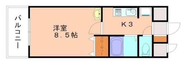 さくらマンション｜福岡県宗像市栄町(賃貸マンション1K・5階・24.90㎡)の写真 その2