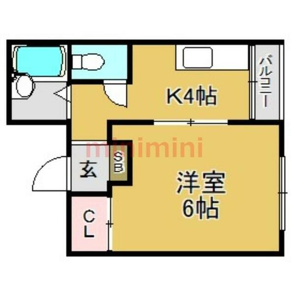 大阪府茨木市新和町(賃貸マンション1K・3階・25.73㎡)の写真 その2