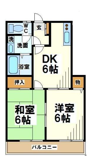 東京都府中市押立町５丁目(賃貸アパート2DK・1階・41.32㎡)の写真 その2