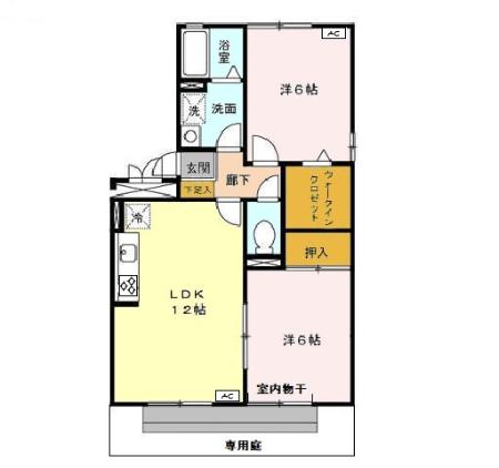 メゾン幸 101｜愛知県海部郡大治町大字北間島字屋敷(賃貸アパート2LDK・1階・56.25㎡)の写真 その2