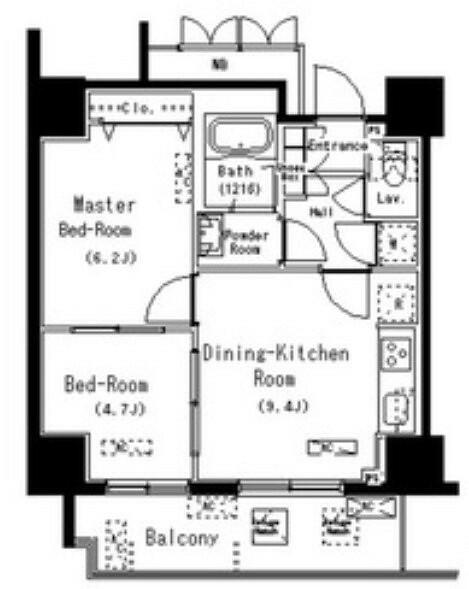 パークアクシス元浅草ステージ 1411｜東京都台東区元浅草１丁目(賃貸マンション2DK・14階・46.23㎡)の写真 その2