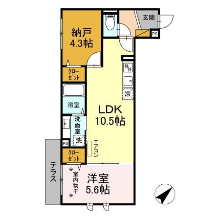 Ｋａｉｊｉｎ－ｓｏⅡ 106｜千葉県船橋市海神３丁目(賃貸アパート1LDK・1階・49.58㎡)の写真 その2