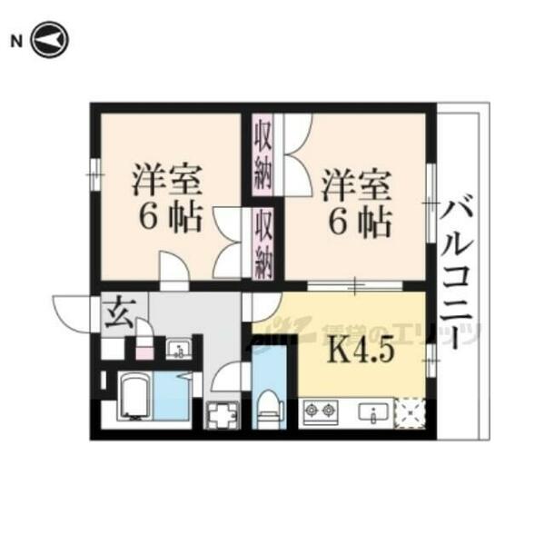 大阪府枚方市松丘町(賃貸アパート2DK・2階・40.57㎡)の写真 その2