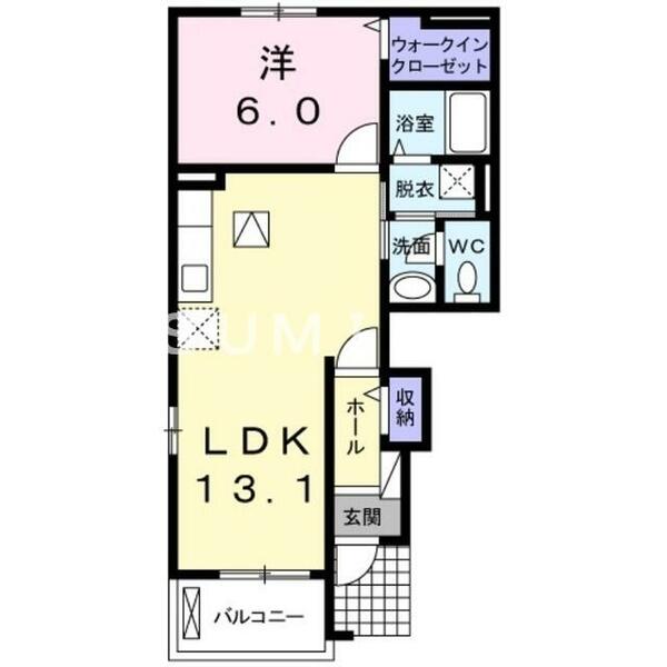 フロンティアビュー平井｜岡山県岡山市中区平井１丁目(賃貸アパート1LDK・1階・45.39㎡)の写真 その2