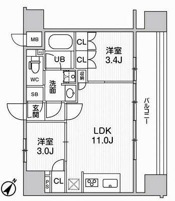 ｎｉｄｏ　ＳＵＧＡＭＯ（ニドスガモ） 1203｜東京都豊島区巣鴨２丁目(賃貸マンション2LDK・12階・40.62㎡)の写真 その2
