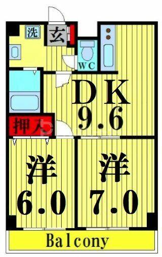 プロフィットリンク竹ノ塚 405｜東京都足立区竹の塚３丁目(賃貸マンション2DK・4階・47.56㎡)の写真 その2