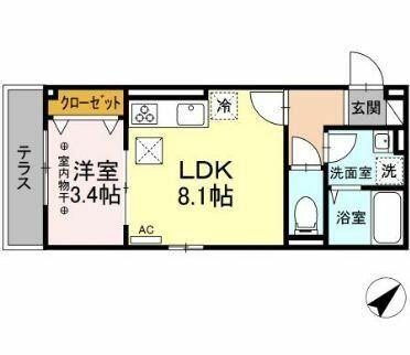 ブリーズコースト夕陽ケ丘｜神奈川県平塚市夕陽ケ丘(賃貸アパート1LDK・3階・30.23㎡)の写真 その2