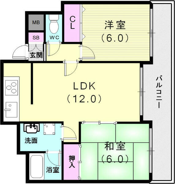 兵庫県神戸市垂水区下畑町(賃貸マンション2LDK・2階・52.45㎡)の写真 その2