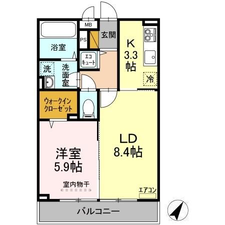 ＵＴＯＰＩＡ　ＦＯＵＲＬＥＡＦ（ユートピアフォーリーフ） A302｜茨城県つくば市島名(賃貸アパート1LDK・3階・45.04㎡)の写真 その2