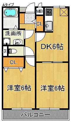 シャインニッチ｜大阪府阪南市下出(賃貸マンション2DK・2階・43.00㎡)の写真 その2