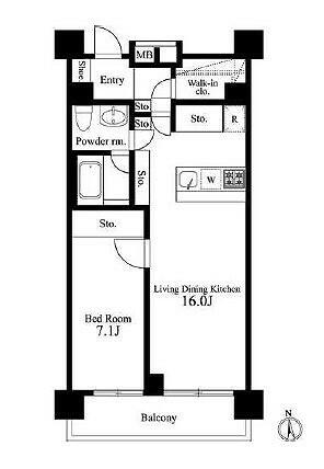 プライマル新宿若松町 1404｜東京都新宿区若松町(賃貸マンション1LDK・14階・56.56㎡)の写真 その2