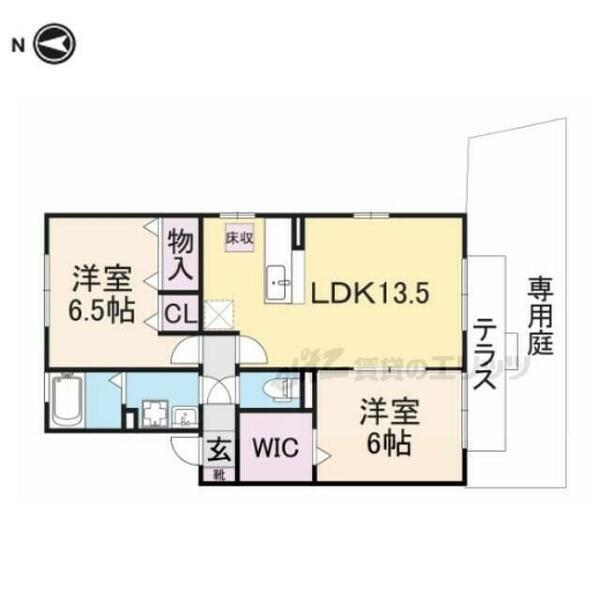 奈良県磯城郡田原本町大字八尾(賃貸アパート2LDK・1階・59.59㎡)の写真 その2