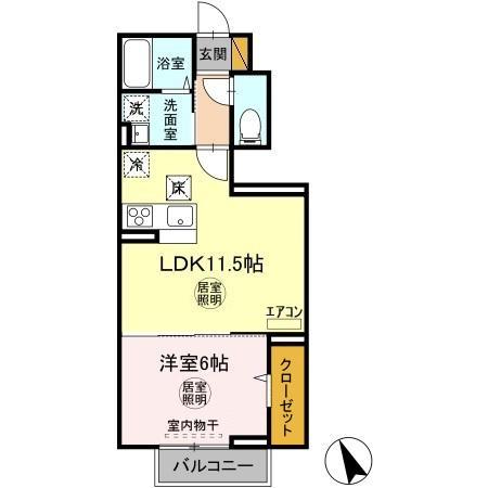 Ｗｏｏｄ　Ｖｉｌｌａｇｅ　Ⅱ 103｜茨城県つくば市島名(賃貸アパート1LDK・1階・41.22㎡)の写真 その2