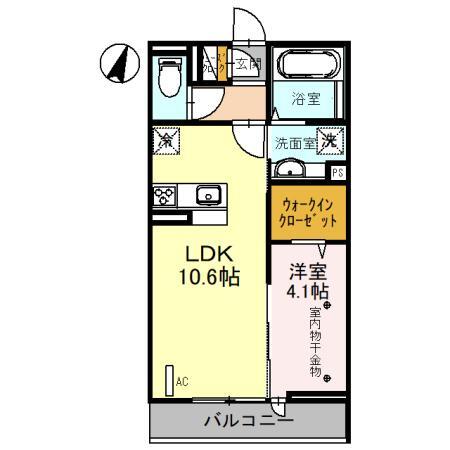 インペリアルヒルズ 306｜埼玉県さいたま市中央区下落合２丁目(賃貸アパート1LDK・3階・37.53㎡)の写真 その2