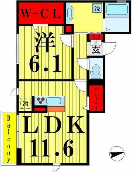 グラン　アンス 301｜東京都足立区弘道２丁目(賃貸アパート1LDK・3階・46.27㎡)の写真 その2