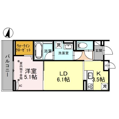 ＯＮＡＲＩＧＯＴＥＮーＤ 305｜埼玉県川越市富士見町(賃貸アパート1LDK・3階・39.06㎡)の写真 その2