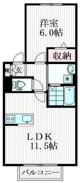 フレシール弐番館｜千葉県船橋市行田町(賃貸アパート1LDK・1階・40.95㎡)の写真 その2