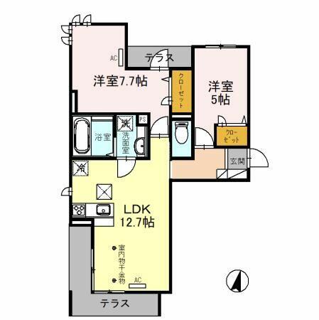 ル　クレール 303｜東京都八王子市東浅川町(賃貸アパート2LDK・3階・56.40㎡)の写真 その2