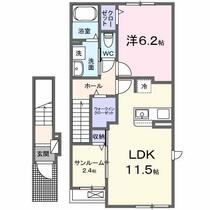 ボヌール　Ｋ　中西内 205 ｜ 愛媛県松山市中西内（賃貸アパート1LDK・2階・50.96㎡） その2