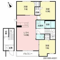 福岡県飯塚市柳橋（賃貸アパート3LDK・2階・74.04㎡） その2