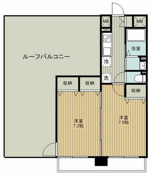 ルジュール　エヴァン 703｜埼玉県朝霞市西原２丁目(賃貸マンション2K・7階・43.40㎡)の写真 その2