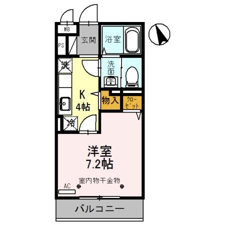 Ｃｏｃｏ上米島 302｜富山県高岡市米島(賃貸アパート1K・3階・26.71㎡)の写真 その2