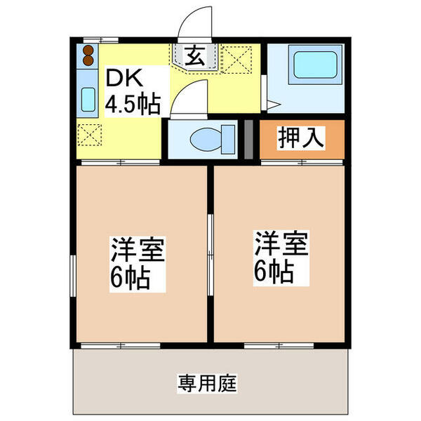 コーポ瀧 102｜熊本県八代市田中西町(賃貸アパート2K・1階・32.00㎡)の写真 その2
