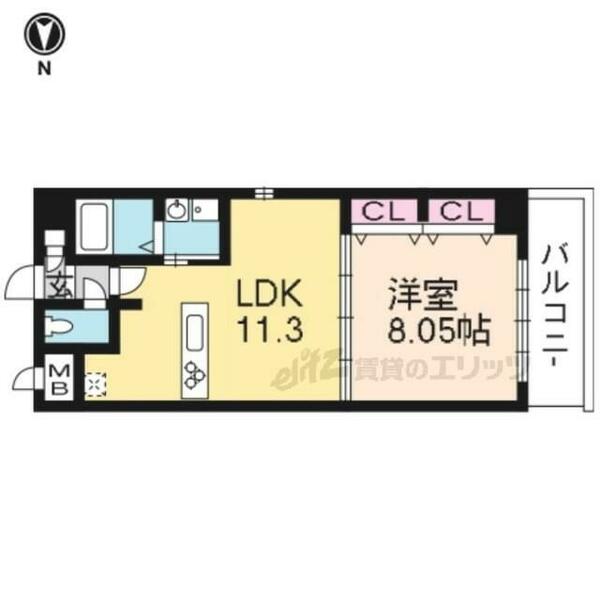 メディナ西院 702｜京都府京都市右京区西院東淳和院町(賃貸マンション1LDK・7階・42.75㎡)の写真 その2