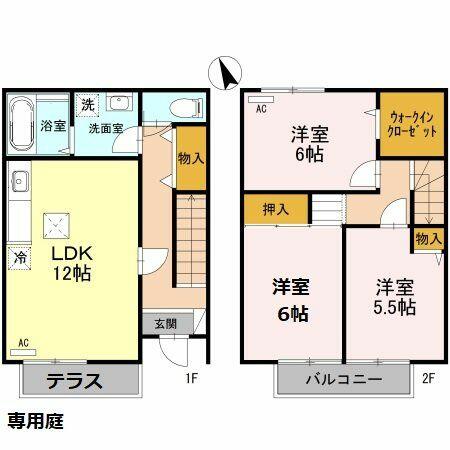 埼玉県深谷市国済寺町(賃貸テラスハウス3LDK・--・78.55㎡)の写真 その2