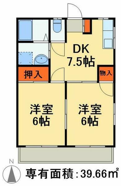 エミネンスコート 203｜千葉県流山市南流山４丁目(賃貸アパート2DK・2階・39.66㎡)の写真 その2