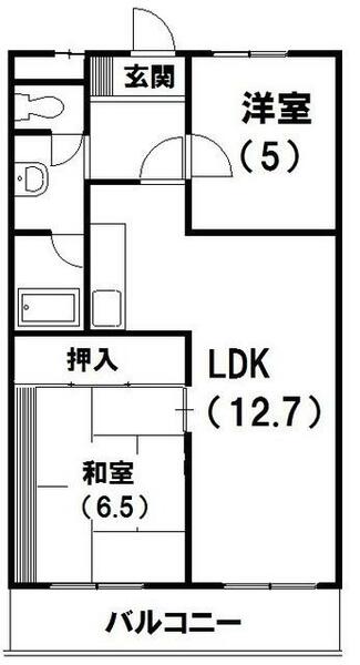 静岡県浜松市中央区湖東町(賃貸マンション2LDK・2階・53.35㎡)の写真 その2